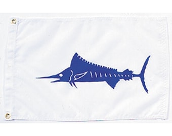 Marlin Fish Boat Flag | Durable Nylon, Saltwater Decor (12x18)