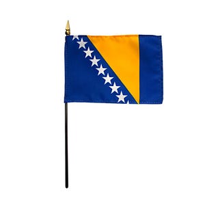 Bosnia Miniature Flag Four x Six Inch Bosnia Miniature Flag Bosnia Culture Bosnia Desk Flag Bosnia Heritage Desk Flag Bosnia Bosnia Heritage