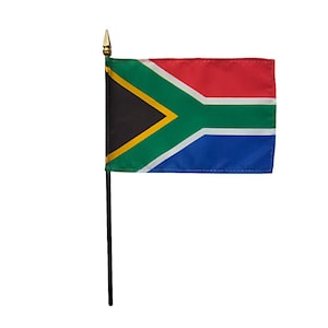 South Africa Miniature Flag 4&quot;x6&quot; with Base Small South Africa Flag South Africa Desk Flag South Africa Tabletop Flag South Africa Flag