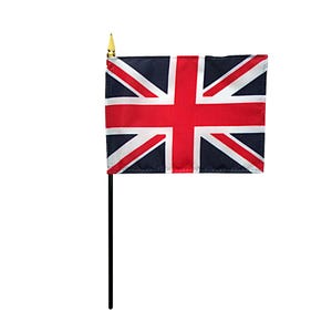 United Kingdom Miniature Flag 4&quot;x6&quot; with Base Small UK Flag United Kingdom Desk Flag United Kingdom Tabletop Flag UK National Flag UK Pride