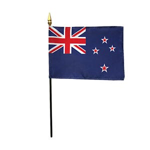 New Zealand Miniature Flag 4&quot;x6&quot; with Base Small New Zealand Flag New Zealand Desk Flag New Zealand Tabletop Flag New Zealand National Flag