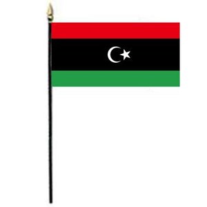 Libyen Miniatur Tischfahne 10x15cm, National Pride Rayon Flagge