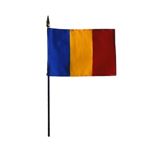 Romania Miniature Desk Flag, 4"x6" National Pride