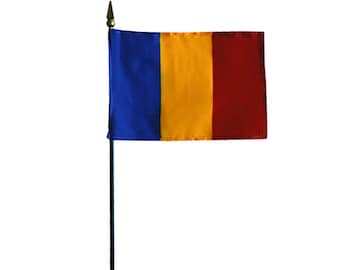 Romania Miniature Desk Flag, 4"x6" National Pride