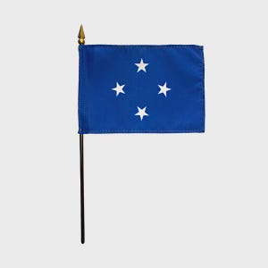 Micronesia Miniature Flag 4&quot;x6&quot; with Base Small Micronesia Flag Micronesia Desk Flag Micronesia Tabletop Flag Micronesia National Flag