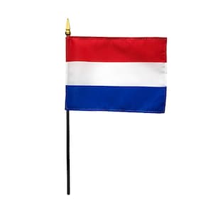 Netherlands Miniature Flag 4&quot;x6&quot; with Base Small Netherlands Flag Netherlands Desk Flag Netherlands Tabletop Flag Netherlands National Flag