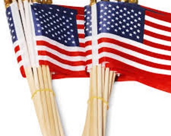 American Flags | 4x6 Inch, USA Made, Set of 12