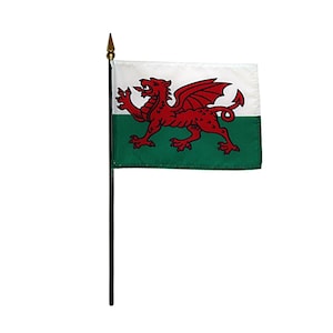 Wales Miniatur Schreibtischfahne, 10x15 cm, Wales National Pride