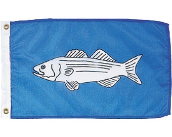 Striped Bass Boat Flag | Durable Nylon Fishing Decor