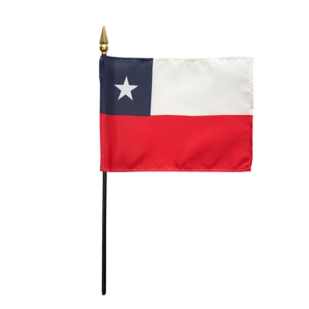 Chile Miniature Flag 4"x6" with Base Small Chile Flag Chile Desk Flag Chile Tabletop Flag Chile National Flag Chile Pride Chile Flag