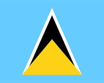 St. Lucia Boat Flag, 12" x 18" Marine-Grade Nylon