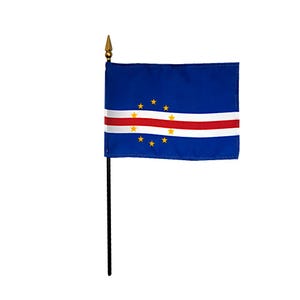 Cape Verde Miniature Flag Cape Verde Four x Six Inch Desk Flag Cape Verde Pride Cape Verde Culture African Flags Cape Verde Heritage