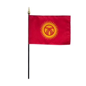 Kirgistan Miniatur Schreibtischfahne, 10x15cm, Nationalflagge