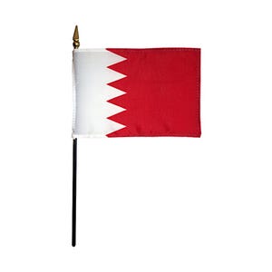 Bahrain Miniature Flag 4x6 Inches with Base – Fade-Resistant Bahrain Table Flag – Bahrain Desk Flag, Small Bahrain Flag – Free Shipping
