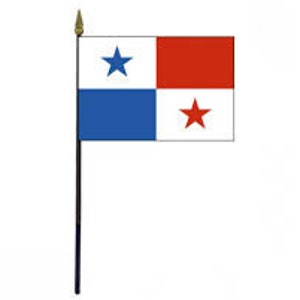 Panama flag eight x twelve inches.  Panama gift, Panama mini flag, Panamanian decor.  Panama Desk Flag, Panama Stick Flag