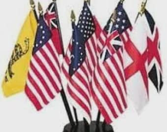 Historical Miniature U.S. Flag Set – Patriotic American Heritage Display