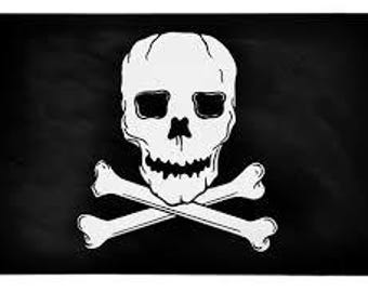 Bandera Pirata 90x150 Cm - Con Ojales De Latón, Doble Costura, Tela Poliéster 110 Deniers