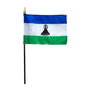 Lesotho Miniatur Schreibtisch Flagge, 4 "x6" Lesotho National Flagge