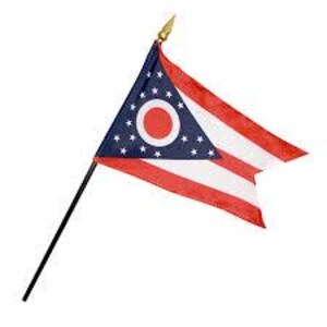 Ohio State Flag, 4x6" Buckeye Desk Decor, Made in USA