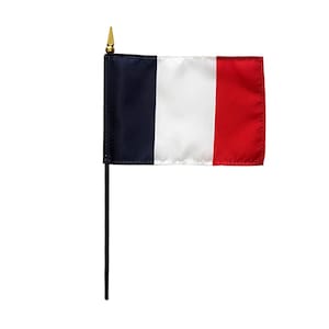 France Miniature Flag 4&quot;x6&quot; with Base Small France Flag France Desk Flag France Tabletop Flag France National Flag France Pride