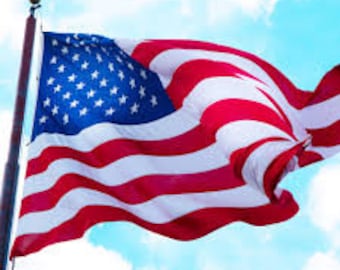 United States Embroidered Boating Flag, Marine-Grade Nylon Twelve x Eighteen Inches
