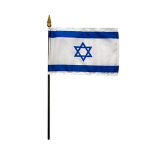 Israel Miniature Flag 4&quot;x6&quot; with Base Small Israel Flag Israel Desk Flag Israel Tabletop Flag Israel National Flag Israel Pride
