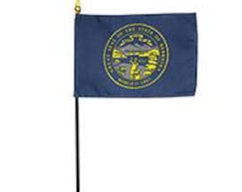 Nebraska State Flag, 4x6 Inch, Desk Display, Cornhusker Gift.