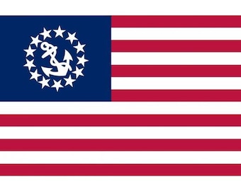 United States Embroidered Yacht Ensign, Durable Nylon Twelve x Eighteen Inches