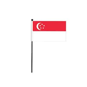 Singapore Miniature Flag 4"x6" with Base Small Singapore Flag Singapore Desk Flag Singapore Tabletop Flag Singapore National Flag Singapore