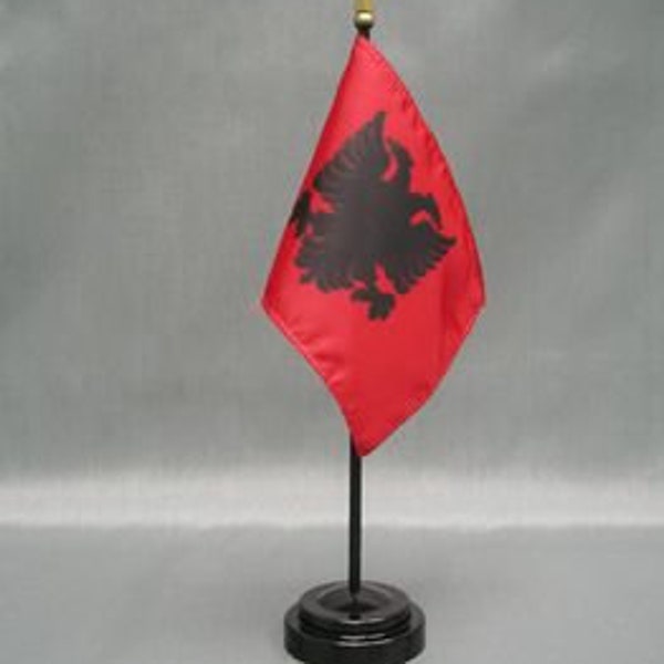 Albania miniature flag with flag stand