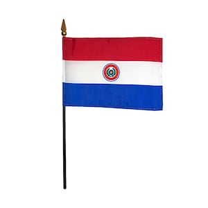 Paraguay Miniature Flag 4"x6" Small Paraguay Flag Paraguay Desk Flag Paraguay Tabletop Flag Paraguay National Flag Paraguay Pride