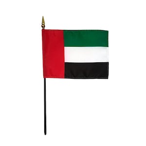 UAE Miniature Desk Flag, 4x6" United Arab Emirates Flag