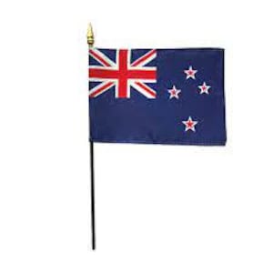 New Zealand flag eight x twelve inches.  New Zealand decor, New Zealand miniature flag.  New Zealand Mini Flag, New Zealand Flags