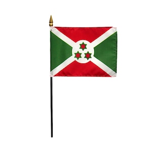 Burundi Miniature Flag With Base Burundi Tabletop Flag Desk Flag Burundi Burundi Heritage Small Flag Burundi Burundi Pride