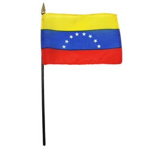 Venezuela Miniature Desk Flag, 8x12 Inch, Rayon