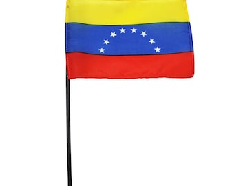 Venezuela Miniature Desk Flag, 8x12 Inch, Rayon