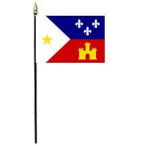 Acadiana Miniature Flag with Base – Cajun Flag of Louisiana, 4x6 Desk Display, Mini Flag Stand, French Heritage Decor, Free Shipping