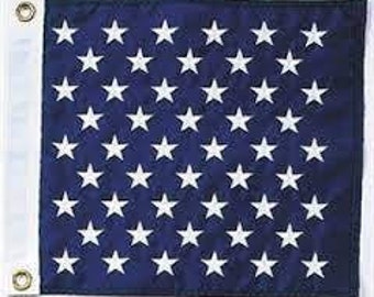 US Union Jack Nautical Flag, Marine-Grade Nylon (13" x 15")