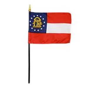 Georgia Mini Flag: 4x6 Inch Desk Display, Made in USA