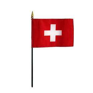 Switzerland Miniature Flag Eight x Twelve Inches.  Swiss Tabletop Flag, Swiss Pride, Swiss Heritage, Switzerland Culture, Swiss Flag