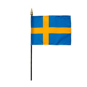Sweden Miniature Flag Eight x Twelve Inches.  Desktop Sweden Flag, Tabletop Sweden Flag, Sweden Pride, Sweden Culture, Sweden Display Flag