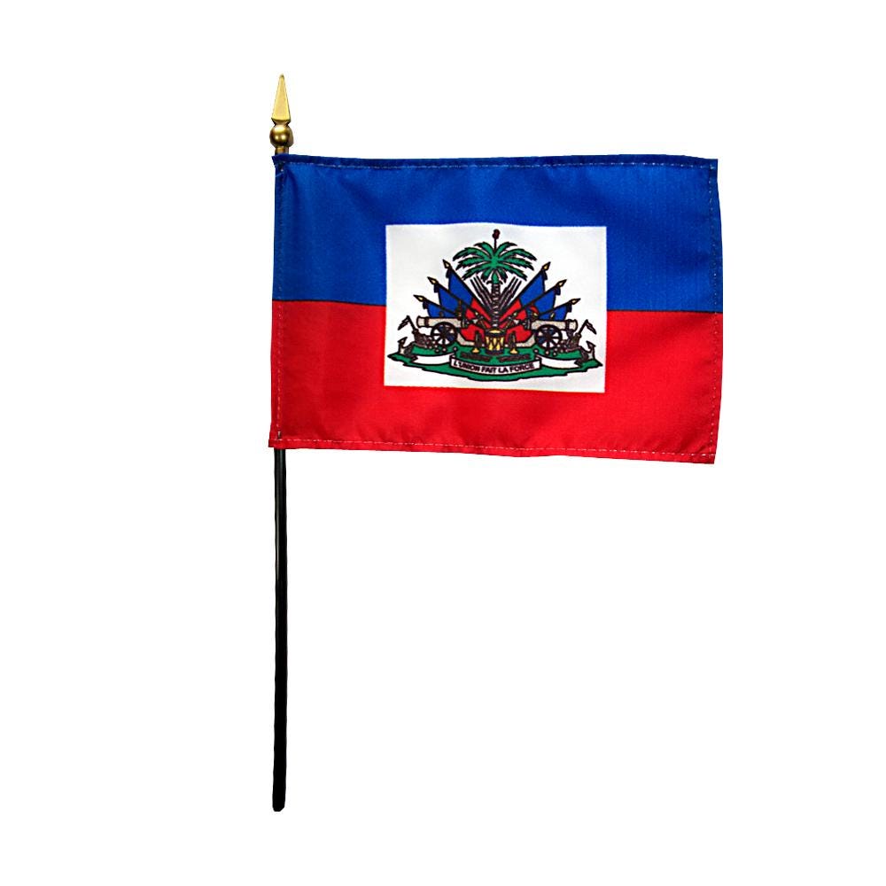 Haiti Miniature Flag 4"x6" with Base Small Haiti Flag Haiti Desk Flag Haiti Tabletop Flag Haiti National Flag Haiti Pride Desk Flag Haiti