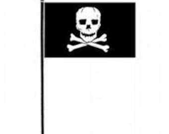 Jolly Roger Miniature Flag Small Pirate Desk Flag Skull And Crossbones Flag Pirate Decor Fun Jolly Roger Nautical Gift Pirate Theme Flag