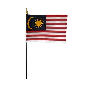 Malaysia Miniature Flag 4&quot;x6&quot; with Base Small Malaysia Flag Malaysia Desk Flag Malaysia Tabletop Flag Malaysia National Flag Malaysia Pride