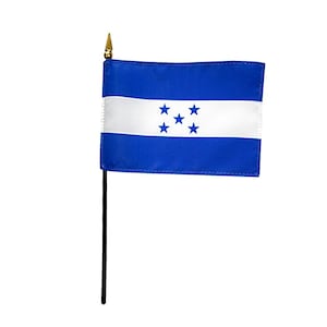 Honduras Miniatur Flagge 4 &quot;x6&quot; mit Sockel Kleine Honduras Flagge Honduras Schreibtischflagge Honduras Tischplatte Flagge Honduras Nationalflagge Honduras Pride