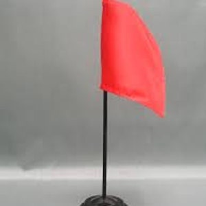Red Miniature Flag with Base – 4x6 Inch Solid Color Desk Flag, Office Decor, Event Display, Table Decoration, Party Accent