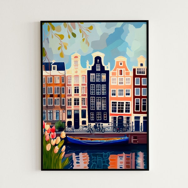 Amsterdam Canal Watercolor Print Etsy amsterdam-canal-watercolor-print-etsy
