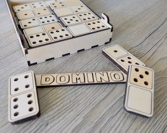 Create your own custom domino game with this SVG digital file for laser cutting machines.