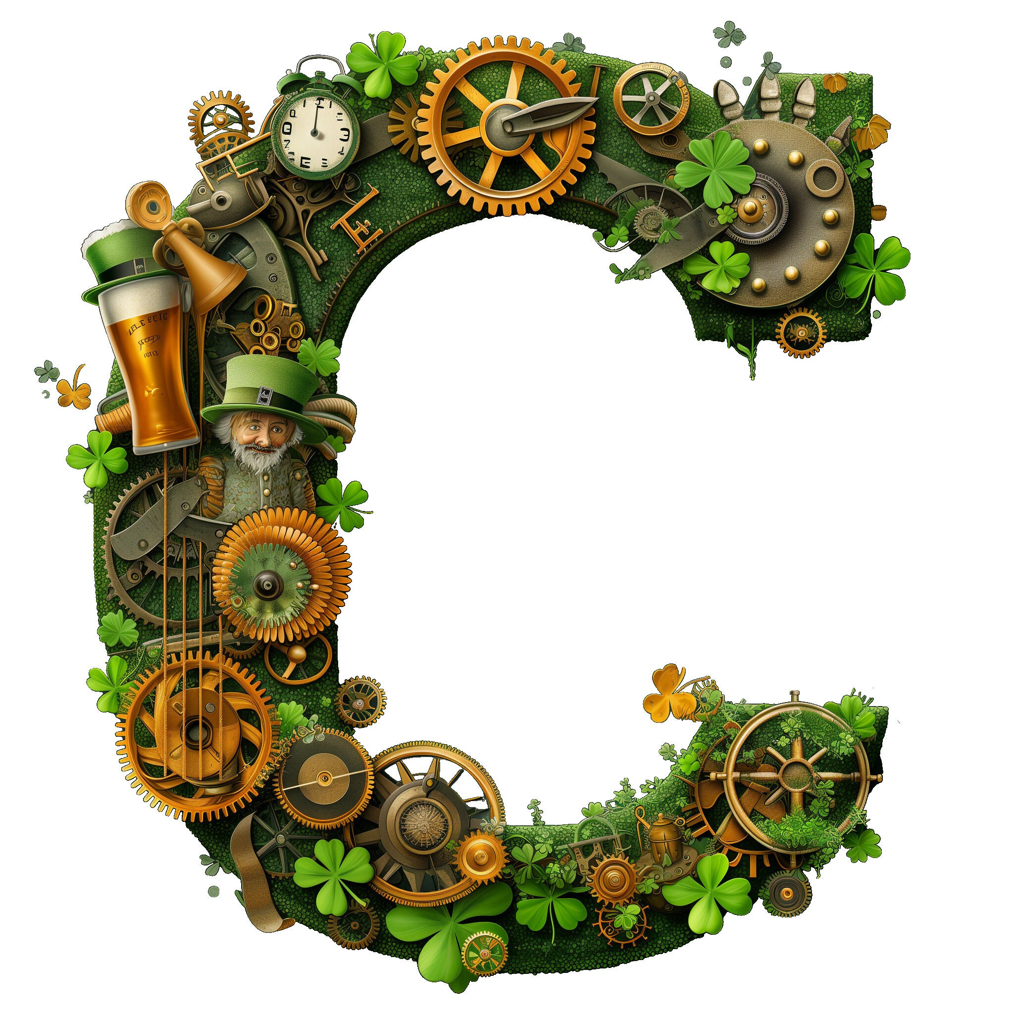 St Patricks Clipart Steampunk St. Patrick's Day Alphabet & Numbers ...