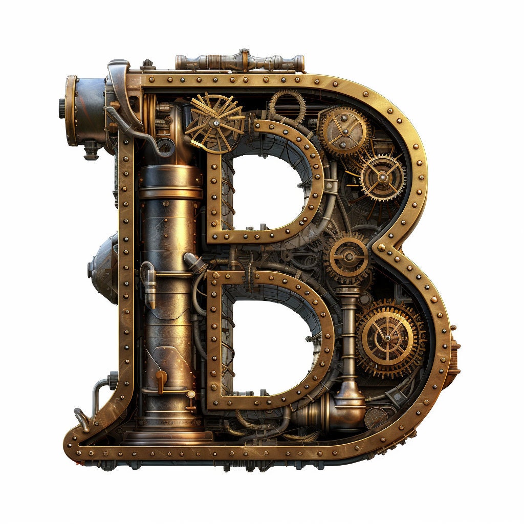 Steampunk Alphabet Printable Clipart PNG PDF and PSD Format - Etsy